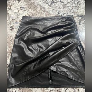 PU Asymmetrical Bodycon Skirt